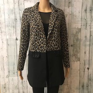 English Rose Animal Print Long Blazer